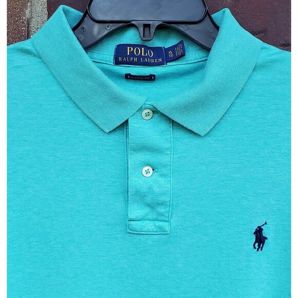 Mens RALPH LAUREN XL Short Sleeve Mint Green Polo Shirt, Classic Fit - Picture 2 of 5